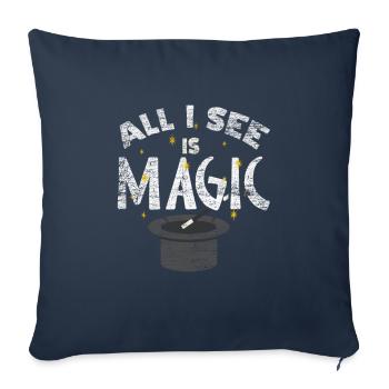 Magic magician - Sofa pillowcase 17,3'' x 17,3'' (45 x 45 cm) - navy - Front