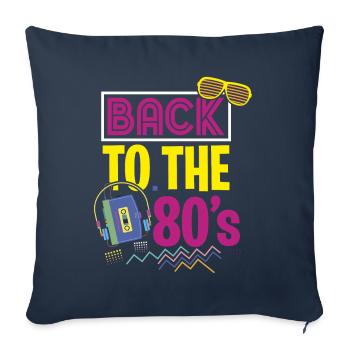 Déguisement de costume de soirée des années 80 - Housse de coussin décorative 45 x 45 cm - bleu marine - Devant