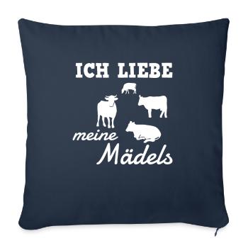 Ich Liebe Meine Meine Mädels Kühe Landwirte Kuh - Sofakissenbezug 45 x 45 cm - Navy - Vorne