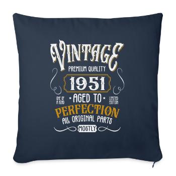 Birthday born in 1951 - Sofa pillowcase 17,3'' x 17,3'' (45 x 45 cm) - navy - Front