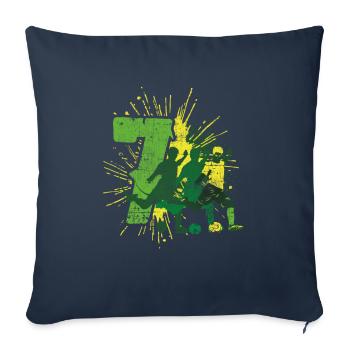 Football 7th birthday children 7 years - Sofa pillowcase 17,3'' x 17,3'' (45 x 45 cm) - navy - Front