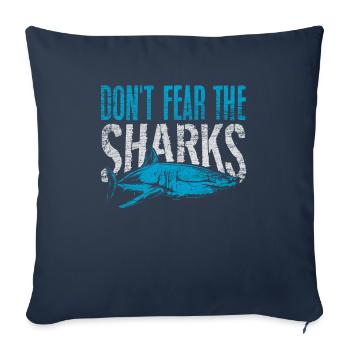 requin - Housse de coussin décorative 45 x 45 cm - bleu marine - Devant