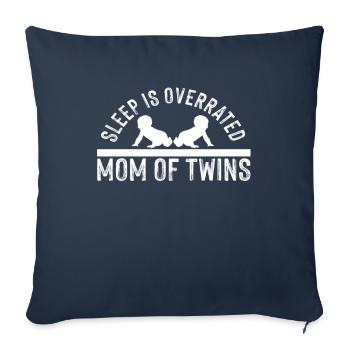 Maman jumeaux cadeau maman je fête des mères maman - Housse de coussin décorative 45 x 45 cm - bleu marine - Devant