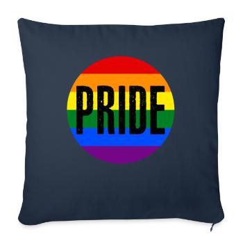 Happy Pride Month LGBT Pride Sensibilisation - Housse de coussin décorative 45 x 45 cm - bleu marine - Devant