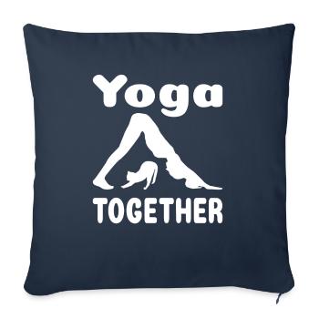 Yoga ensemble chat femme yoga exercice yoga formation - Housse de coussin décorative 45 x 45 cm - bleu marine - Devant