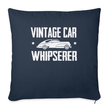 Voiture ancienne - Housse de coussin décorative 45 x 45 cm - bleu marine - Devant