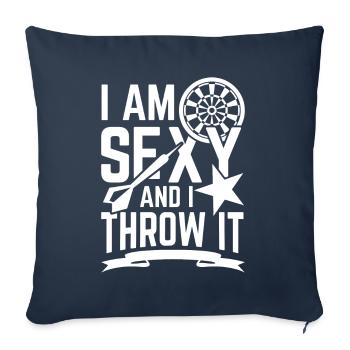 Fléchettes sexy fléchettes fléchettes fléchettes jeu de fléchettes - Housse de coussin décorative 45 x 45 cm - bleu marine - Devant