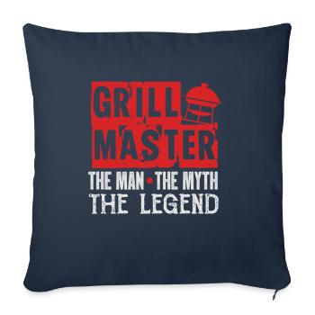 Grill grill master - Housse de coussin décorative 45 x 45 cm - bleu marine - Devant