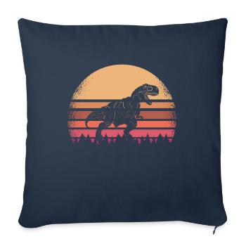 Dinosaure T-Rex - Housse de coussin décorative 45 x 45 cm - bleu marine - Devant