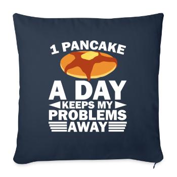 Pancakes pancake gift I breakfast pancake - Housse de coussin décorative 45 x 45 cm - bleu marine - Devant