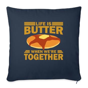 Pancakes pancake gift I breakfast pancake - Housse de coussin décorative 45 x 45 cm - bleu marine - Devant