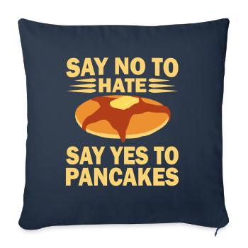 Pancakes pancake gift I breakfast pancake - Housse de coussin décorative 45 x 45 cm - bleu marine - Devant
