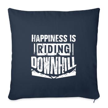 Downhill VTT - Housse de coussin décorative 45 x 45 cm - bleu marine - Devant