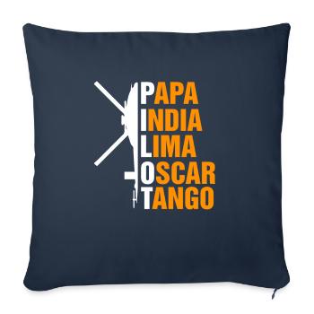 Pilote d'hélicoptère cadeau je hélicoptère hélicoptère - Housse de coussin décorative 45 x 45 cm - bleu marine - Devant