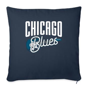 Guitare blues - Housse de coussin décorative 45 x 45 cm - bleu marine - Devant
