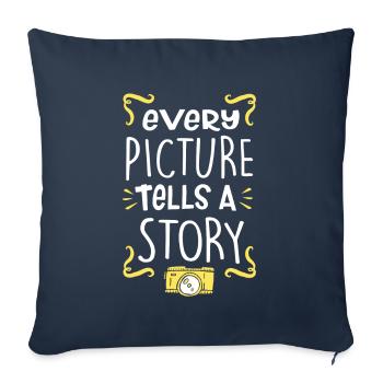 camera - Sofa pillowcase 17,3'' x 17,3'' (45 x 45 cm) - navy - Front