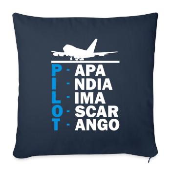 Airplane pilot gift I aviation aviator - Sofa pillowcase 17,3'' x 17,3'' (45 x 45 cm) - navy - Front