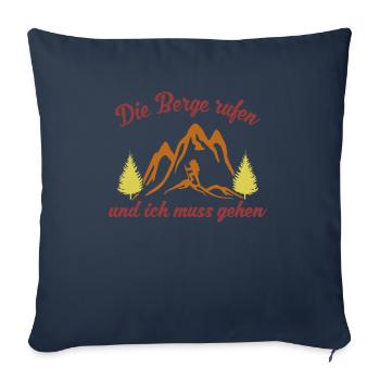 Appelle les montagnes et je dois y aller - Housse de coussin décorative 45 x 45 cm - bleu marine - Devant