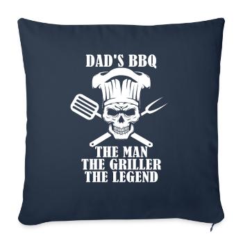 Barbecue de papa - Housse de coussin décorative 45 x 45 cm - bleu marine - Devant