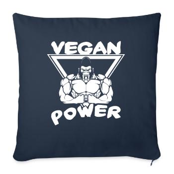 Vegan Power - Housse de coussin décorative 45 x 45 cm - bleu marine - Devant