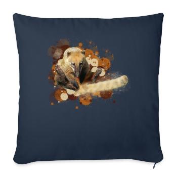 Coati anteater wild animal illustration gift - Sofa pillowcase 17,3'' x 17,3'' (45 x 45 cm) - navy - Front