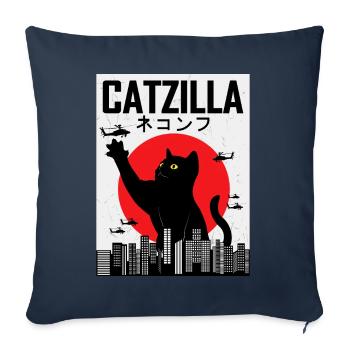 CATZILLA cat cat kitty japan vintage gift - Sofa pillowcase 17,3'' x 17,3'' (45 x 45 cm) - navy - Front