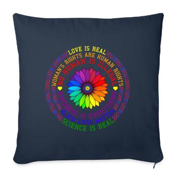 La science est réelle - cadeau Black Lives Matter - Housse de coussin décorative 45 x 45 cm - bleu marine - Devant