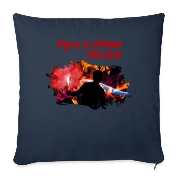 Pyro football Ultras Fan Pyrotechnic cadeau - Housse de coussin décorative 45 x 45 cm - bleu marine - Devant
