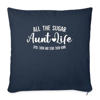 Tante Life les gâte et les envoie à la maison drôle - Housse de coussin décorative 45 x 45 cm - bleu marine - Devant