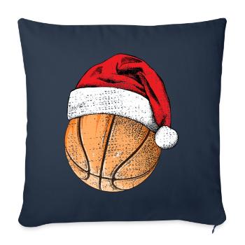 Basketball Santa T Shirt Merry Christmas Gift - Sofa pillowcase 17,3'' x 17,3'' (45 x 45 cm) - navy - Front