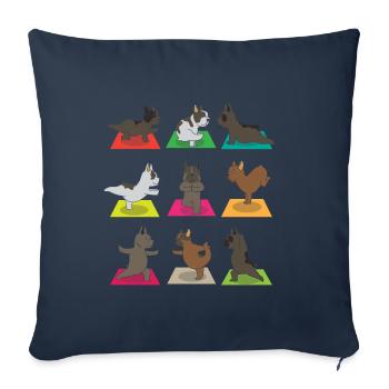 Funny dog yoga figures Dsign - Sofa pillowcase 17,3'' x 17,3'' (45 x 45 cm) - navy - Front