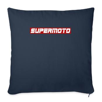 Supermotard - Housse de coussin décorative 45 x 45 cm - bleu marine - Devant