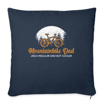 Papa de vélo de montagne | Idée cadeau papa de vélo de montagne - Housse de coussin décorative 45 x 45 cm - bleu marine - Devant