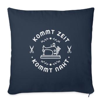 Machines à coudre à la main Je couture sur mesure - Housse de coussin décorative 45 x 45 cm - bleu marine - Devant