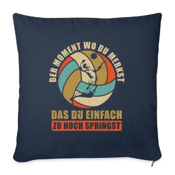 Cadeau de joueur de volleyball de plage I joueur de volleyball - Housse de coussin décorative 45 x 45 cm - bleu marine - Devant