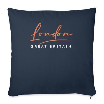 Londres - Housse de coussin décorative 45 x 45 cm - bleu marine - Devant