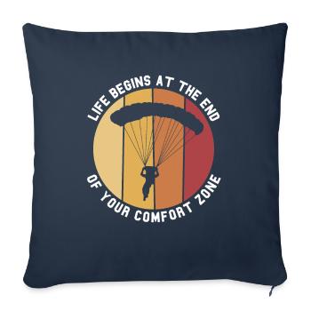 À la fin de votre parachutiste Comfort Zone - Housse de coussin décorative 45 x 45 cm - bleu marine - Devant
