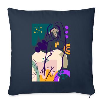 Nudist FKK Nackt Geschenk - Sofakissenbezug 45 x 45 cm - Navy - Vorne