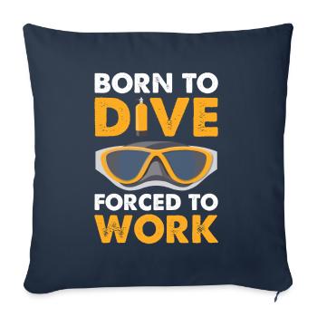 Né pour la plongée sous-marine - Housse de coussin décorative 45 x 45 cm - bleu marine - Devant