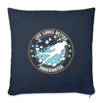 Scuba diving scuba dive diver - Sofa pillowcase 17,3'' x 17,3'' (45 x 45 cm) - navy - Front