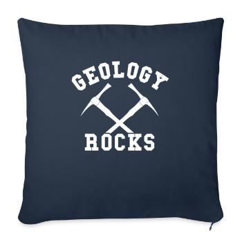 Geology Rocks Cool Géologues Proverbes Cadeaux - Housse de coussin décorative 45 x 45 cm - bleu marine - Devant