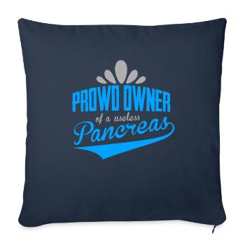 Insuline pancréatique diabétique diabétique - Housse de coussin décorative 45 x 45 cm - bleu marine - Devant