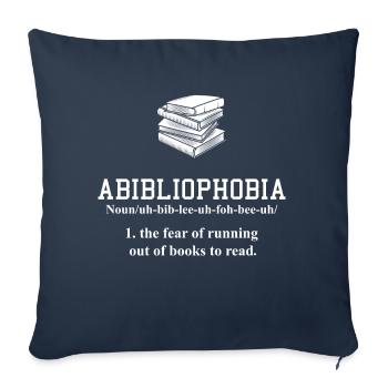 Abibliophobia book books bookish gift - Sofa pillowcase 17,3'' x 17,3'' (45 x 45 cm) - navy - Front