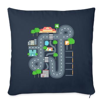 Chemise de tapis de jeu de voiture pour papa - Housse de coussin décorative 45 x 45 cm - bleu marine - Devant
