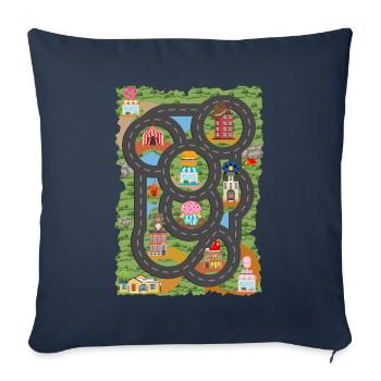 Chemise de jeu de voiture, cadeau de la fête des pères - Housse de coussin décorative 45 x 45 cm - bleu marine - Devant