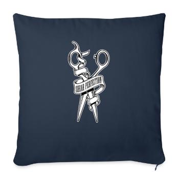 Barber Barbershop Barber Barbe - Housse de coussin décorative 45 x 45 cm - bleu marine - Devant