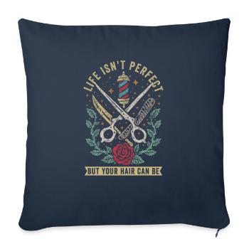Barber Barbershop Barber Barbe - Housse de coussin décorative 45 x 45 cm - bleu marine - Devant