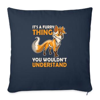 Furry Fandom Furries Fursona - Sofa pillowcase 17,3'' x 17,3'' (45 x 45 cm) - navy - Front