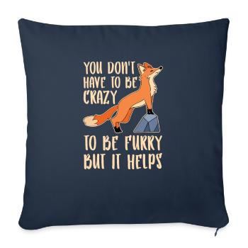 Furry Fandom Furries Fursona - Sofa pillowcase 17,3'' x 17,3'' (45 x 45 cm) - navy - Front
