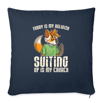 Furry Fandom Furries Fursona - Sofa pillowcase 17,3'' x 17,3'' (45 x 45 cm) - navy - Front